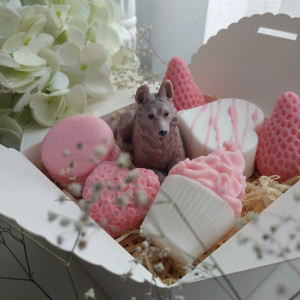 Box mydełek z pieskiem
