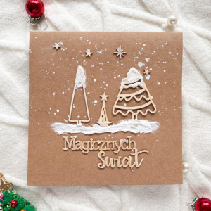 Boże Narodzenie kartka z choinkami