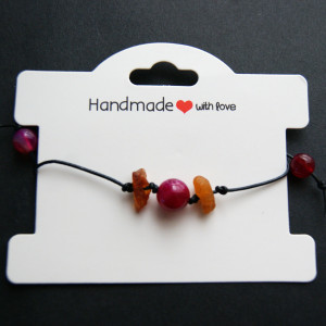 Bransoleta AGAT, BURSZTYN i rzemień, rozmiar regulowany.