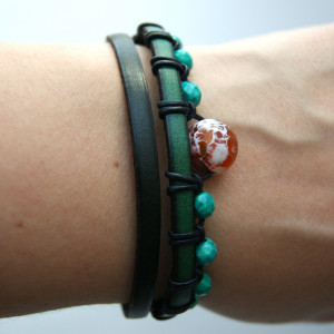 Bransoleta AGAT i rzemień dł. 20,4 cm