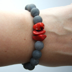 Bransoleta KORAL na gumce