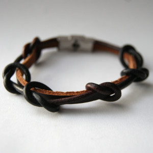 Bransoleta rzemień ciemnobrązowy, skóra naturalna dł. 22 cm