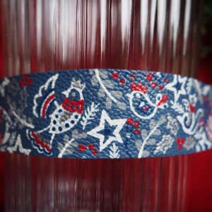 bransoleta skórzana ręcznie malowana ZIMA