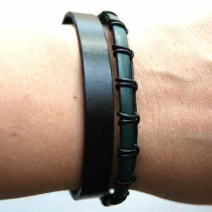 Bransoleta ze skóry naturalnej - rzemień, dł. 21 cm