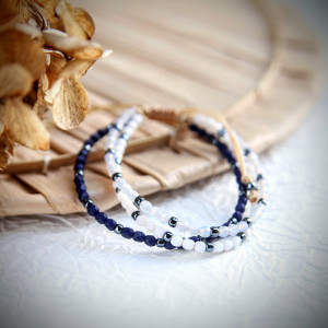 Bransoletka 3 w 1 - biel i granat