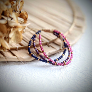 Bransoletka 3 w 1 - granat, fuksja, fiolet