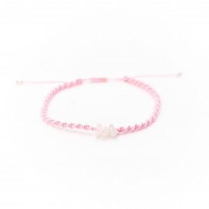 Bransoletka amulet z kwarcem różowym (sieczka) - miłość