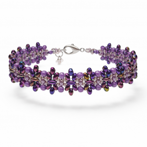 Bransoletka Beaded Choker „Fioletowa Symfonia” - Rękodzieło
