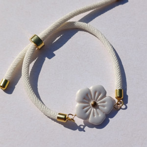 Bransoletka biały kwiat - AURORA