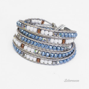 Bransoletka boho owijana Dark Blue Moon