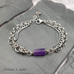 Bransoletka chainmaille - ametyst