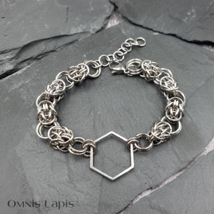 Bransoletka chainmaille - heksagon