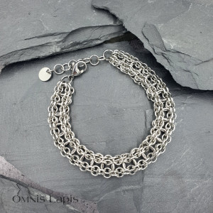 Bransoletka chainmaille - stalowa plecionka