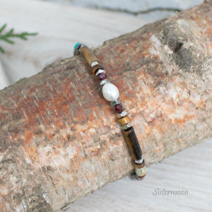 Bransoletka Dobrych Życzeń Jaspis i Tygrysie Oko