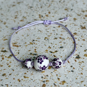 Bransoletka fioletowa koraliki