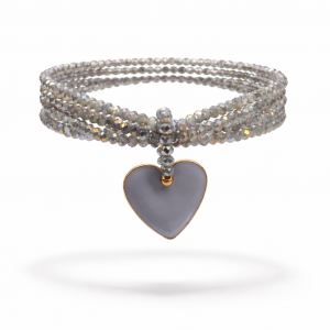 Bransoletka kaskadowa z kryształków z zawieszką w kształcie serca