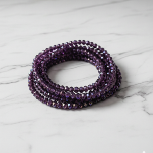 Bransoletka Kryształowa - Głęboki Fiolet (Amethyst Glow)