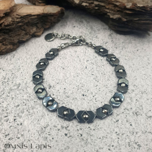 Bransoletka militarna - stalowy hematyt