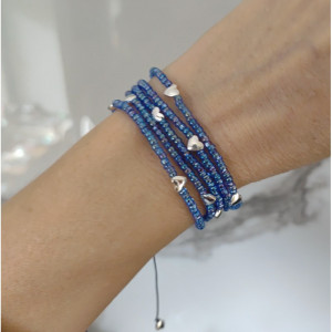 Bransoletka Niebieska Serduszka Hematyt