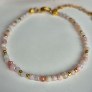 Bransoletka Opal różowy Handmade