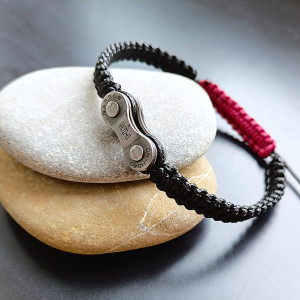 Bransoletka rowerowa - czarno-bordowa