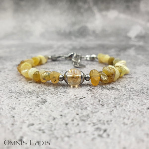 Bransoletka słoneczna - opal afrykański i cytryn