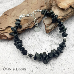 Bransoletka w czerni - obsydian i  hematyt