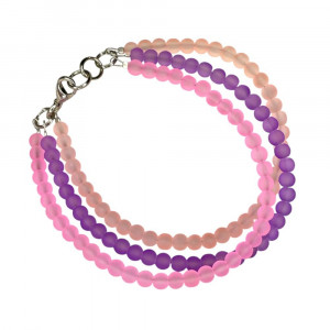 Bransoletka w pastelowych odcieniach różu i fioletu w215