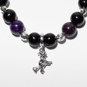 Bransoletka Wiedźmy z kamieni naturalnych Onyks i Ametyst