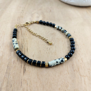 Bransoletka z kamieni - agat i jaspis