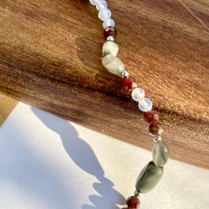 Bransoletka z kamieni naturalnych nr 2 sokole oko & granat & opal