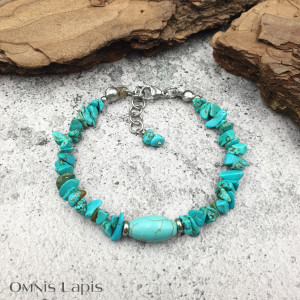 Bransoletka z kamieniem niebios - turkus i magnezyt