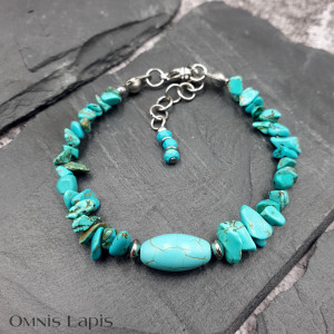 Bransoletka z kamieniem niebios - turkus, magnezyt, howlit