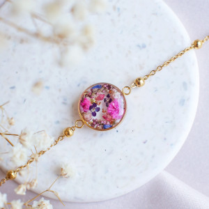 Bransoletka z kompozycją kwiatową 09