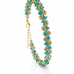 Bransoletka z kryształów Preciosa Blue Zircon AB
