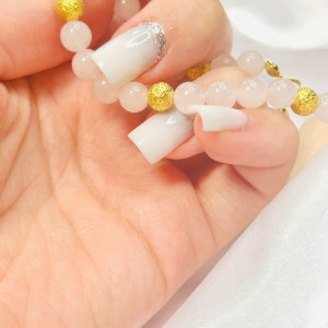 BRANSOLETKA Z NATURALNEGO RÓŻOWEGO KWARCU