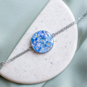 Bransoletka z niezapominajkami 013