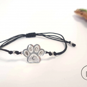 Bransoletka z sierścią zwierząt w kształcie łapy (srebro 925)