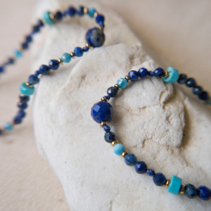 Bransoletka ZAWALCZ O SIEBIE lapis lazuli, apatyt, magnezyt