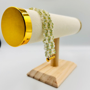 BRANSOLETKA ZIELONOZŁOTA HANDMADE Z KORALIKÓW SUPERDUO :)