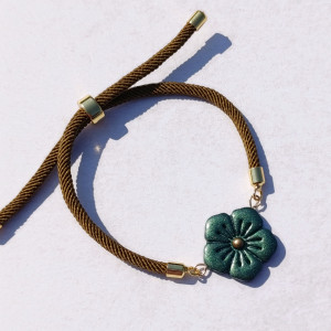 Bransoletka zielony kwiat - AURORA