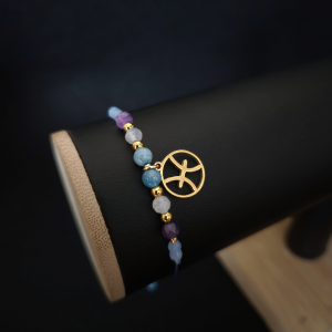 Bransoletka Zodiakalna Ryby - wersja ze złotem