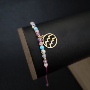 Bransoletka Zodiakalna Wodnik - wersja ze złotem