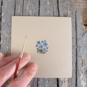 Bratki, niebieskie kwiatki ,Botanical illustration