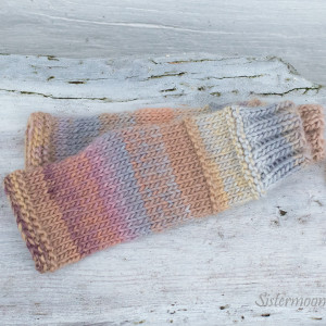 Brązowy mix mitenki z wełną