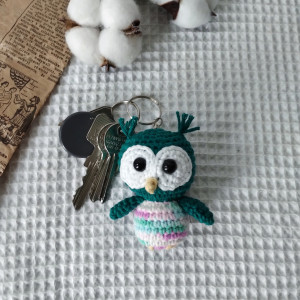 breloczek sówka turkusowa
