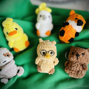 Breloki Zwierzątka - szydełkowy breloczek