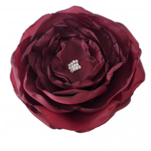 Broszka bordowa kwiatek 10cm