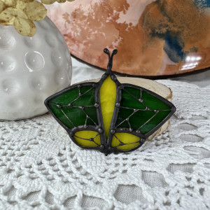Broszka witrażowa Motyl