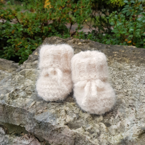 Buciki wyprawka dla noworodka, chrzest ecru